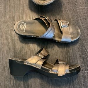 DANSKO Metallic Double Strap Buckled Sandals 42